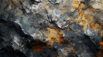 Close Up of Rock With Orange and Black Paint