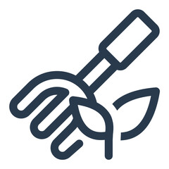 Sturdy Garden Fork Vector Icon Illustration