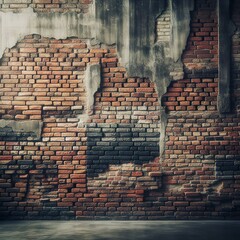 background of old brick wall, Close up brick wall in loft style