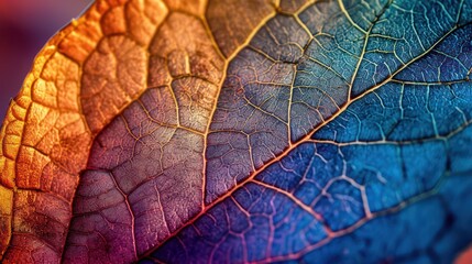 Vivid nano photo of a leaf. Illustration 