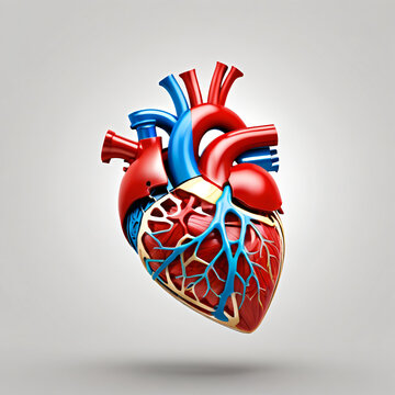 Human heart anatomy sketch style with heart attack medical science and art and 3D render