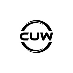 CUW letter logo design with white background in illustrator, cube logo, vector logo, modern alphabet font overlap style. calligraphy designs for logo, Poster, Invitation, etc.