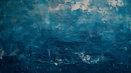 Painting of Blue and White Paint on Wall