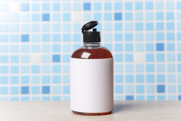 Bottle of liquid soap in the bathroom