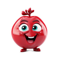 Funny 3d red pomogranate
