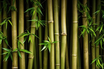 Fototapeta na wymiar Several bamboo stalks on a backdrop