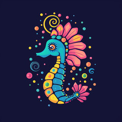 Obraz premium Sparkling_Seahorse_Seahorse_with_sparkling_s