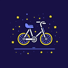 Starry_Bicycle_Modern_Line_Icon_Vector_Line