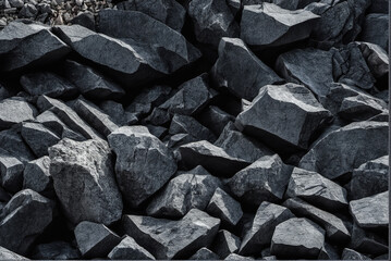 Strong black coal texture