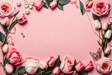 pink rose frame for wallpaper