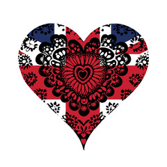 Heart symbol design National flag style