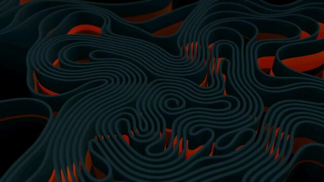 Abstract maze  and labyrinth with animated signal lines show the direction of the exit. 3d rendering
