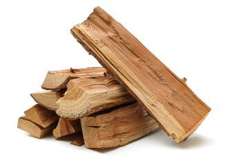 Pile of firewood isolated on a white background