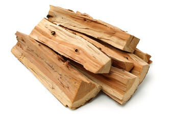 Pile of firewood isolated on a white background