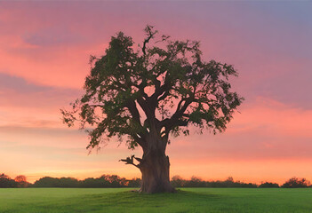 Fototapeta premium tree on the field