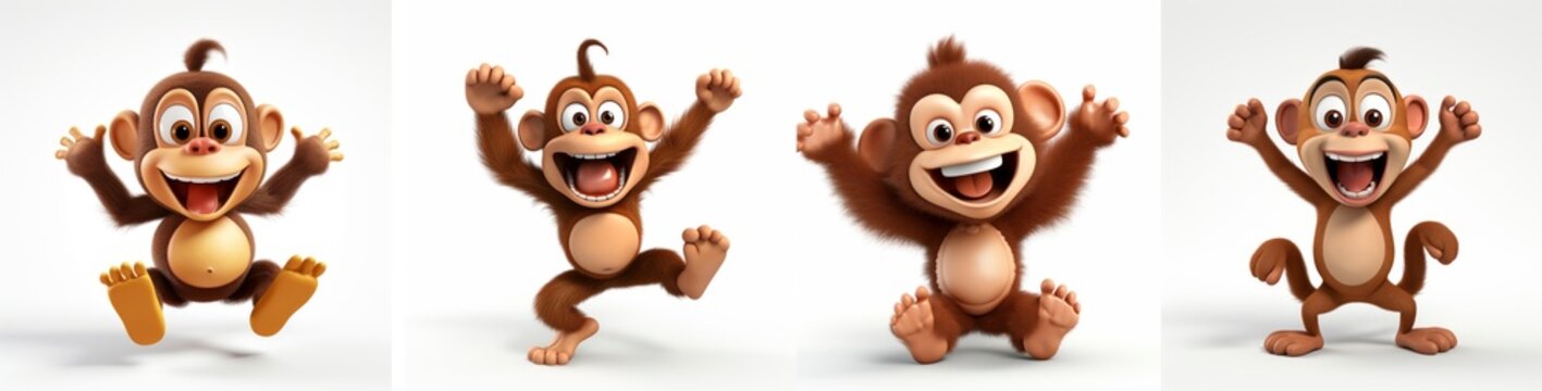 Funny monkey cartoon character