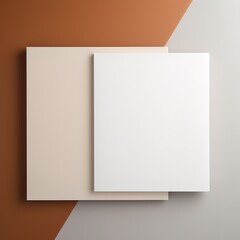 A white sheet of paper on a gray and brown Background. generative AI