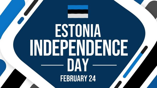 Estonia Independence Day patriotic animation backdrop with waving flag 4k