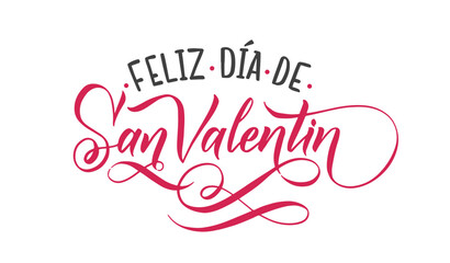 Happy Valentines Day SPANISH Lettering Background Greeting Card.