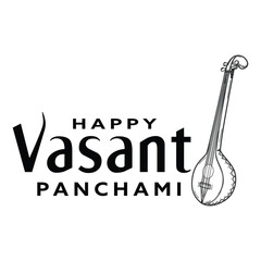 happy vasant panchami and sawaswati puja traditional indian festival background design