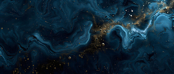 Abstract Painting of Blue and Gold
