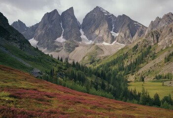 Fototapeta premium Beautiful Nature Norway natural landscape. lovatnet lake Lodal valley.