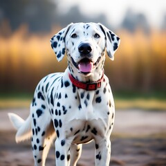 great Dane dog standing  behind blurry background Generative Ai 