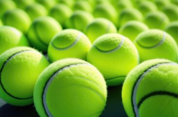 Lots of vibrant tennis balls