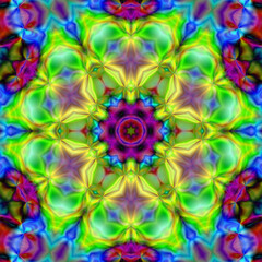 Fototapeta na wymiar 3D rendering of cool futuristic kaleidoscope patterns, Abstract chaotic kaleidoscope psychedelic background. pattern for design.