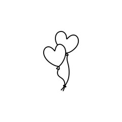 Hand drawn heart balloons for valentine celebration