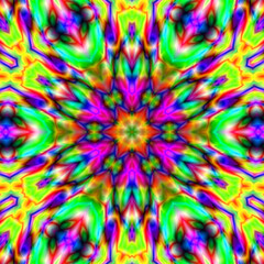 3D rendering of cool futuristic kaleidoscope patterns, Abstract chaotic kaleidoscope psychedelic background. pattern for design.