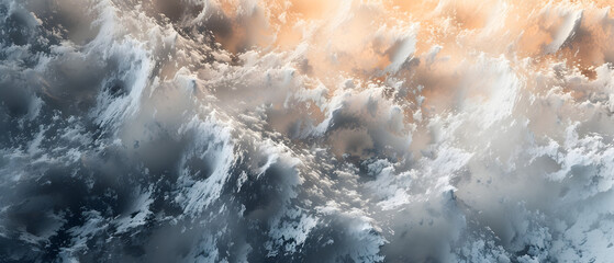 Aerial View of the Ocean and Clouds