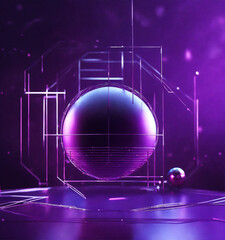 Naklejka premium Landscape reflects in Surreal and dreamlike landscape wallpaper in purple tones water generative ai