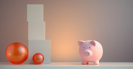 An empty, shiny piggy bank can be used to save money for future needs. generative AI