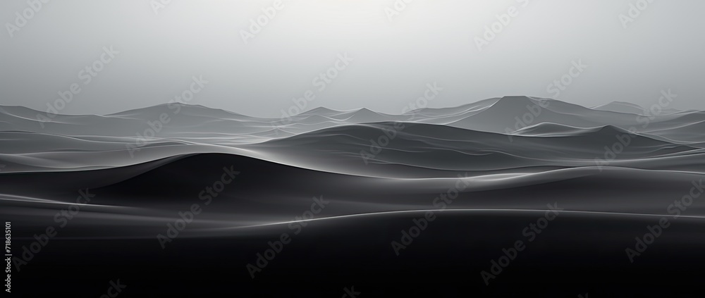 Sticker a black and white photograph capturing the serene tranquility of white sand, reminiscent of dunes.