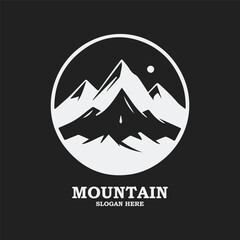 Mountain logo template design minimalist
