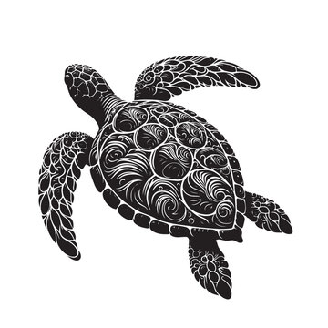 recommend clip art: happy sea turtle swimming underwater