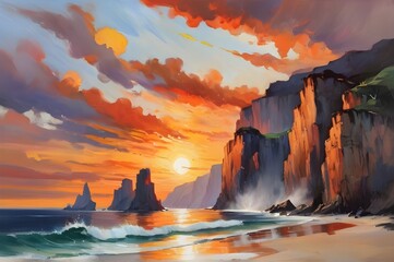 sunset over the ocean
