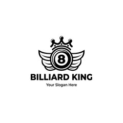 Billiard King logo, suitable for billiard team logos, billiard tournaments and the like