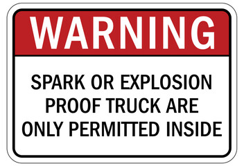 Truck warning sign and labels