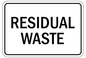 Truck warning sign and labels residual waste