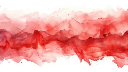 Horizontal strip of red smears watercolors