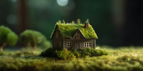 Fototapeta na wymiar miniature house with a natural concept