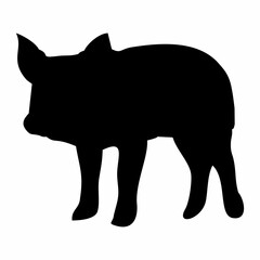 silhouette of a black pig walking