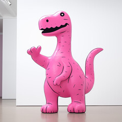 Naklejka premium Pink toy dinosaur