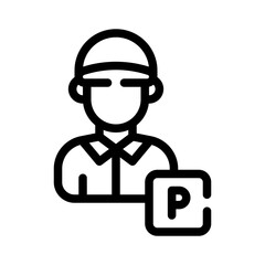 parking worker line icon