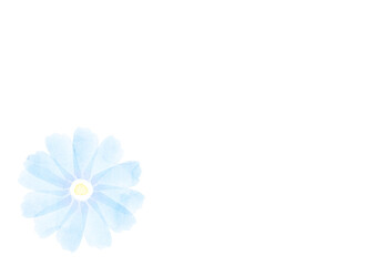 Fototapeta na wymiar 青い水彩の花のイラスト背景素材