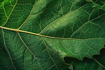 Fototapeta premium Macro of green leaves Generated by AI