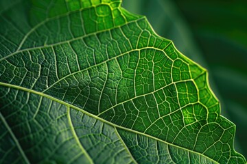 Fototapeta premium Macro of green leaves Generated by AI