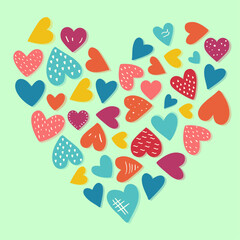 Valentines day Heart Graphic Seamless Repeat Print Vector Design